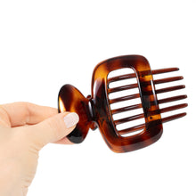 Load image into Gallery viewer, Chignon Tortoise Plastic Square Clamp