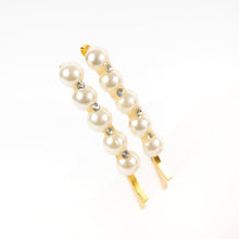 Load image into Gallery viewer, Gilt Grip with Pearl and Crystal Stones - Pair