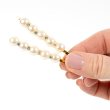 Load image into Gallery viewer, Gilt Grip with Pearl and Crystal Stones - Pair