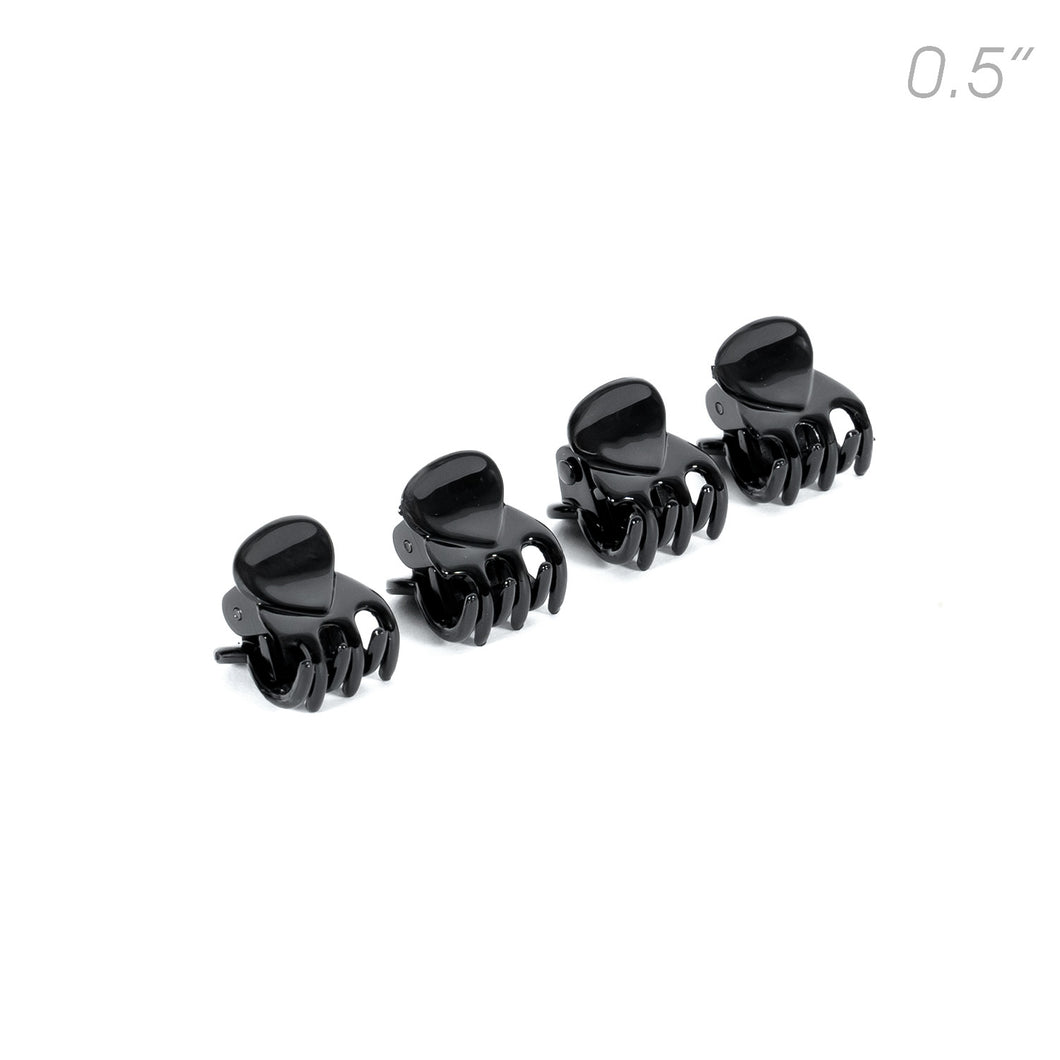 Mini Black Plastic Clamps - Set of 4