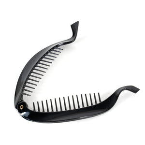 French Twisted Lock Style Black Banana Hair Clip