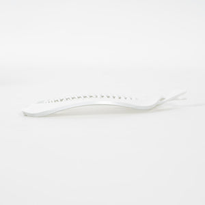 French Twisted Lock Style White Banana Hair Clip