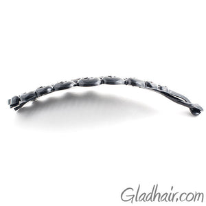 French Fancy Spiral Black Banana Hair Clip with Crystals