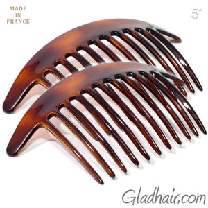 French Interlocking Combs Pony Tortoise Shell - Pair