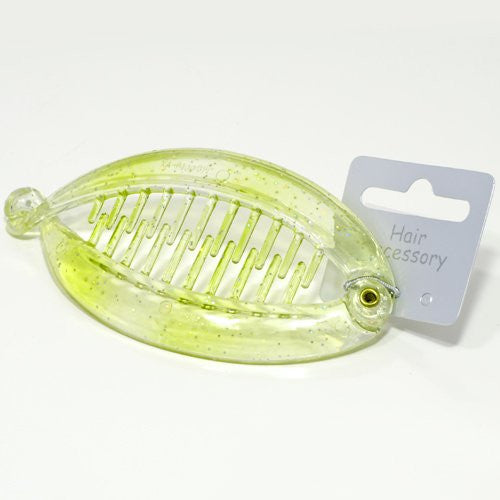 gladhair Plastic Translucent Glitter Fish Clip